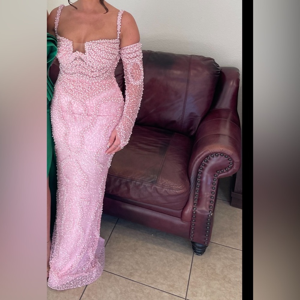 Custom Made Beaded Pink Dress